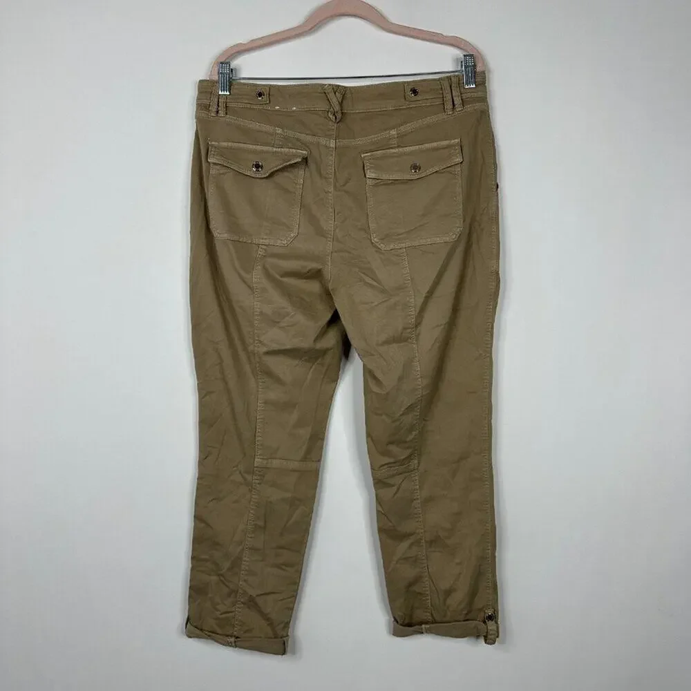 2/$30 WHBM Embroidered The Pret-A-Pedi Mid-rise Cropped Pants 12 #A0722